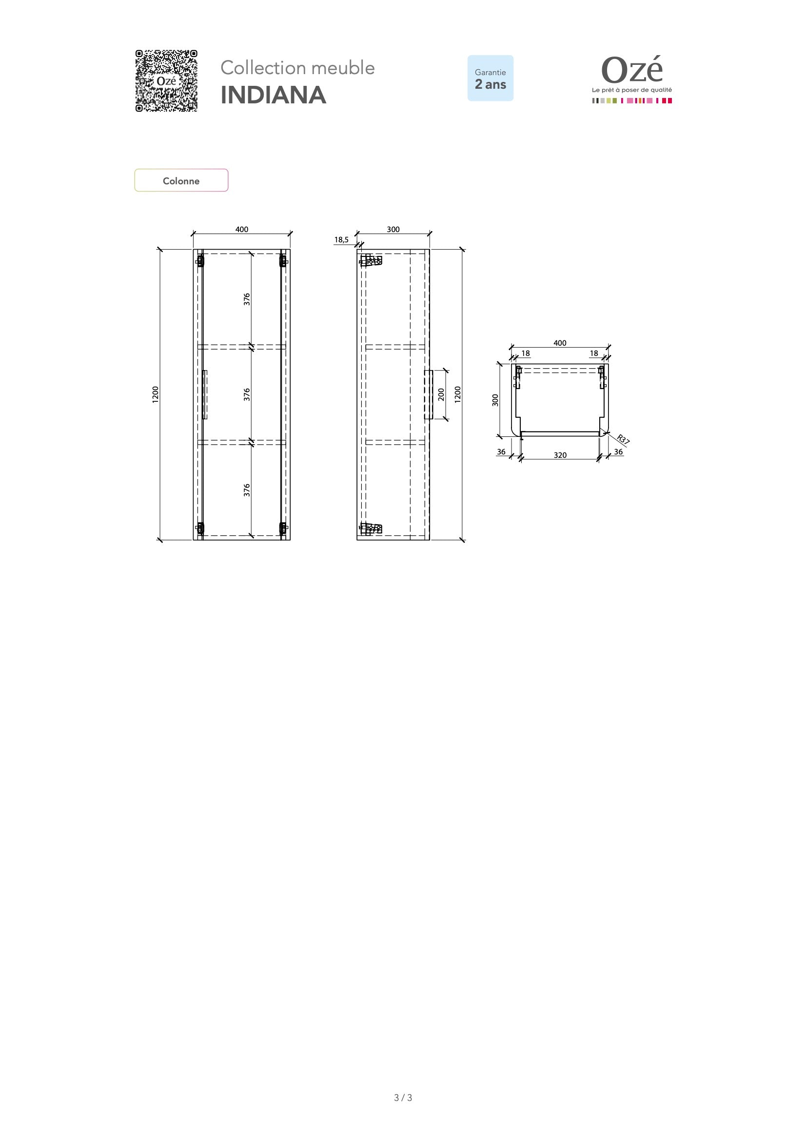 Plan vasque à poser Indiana