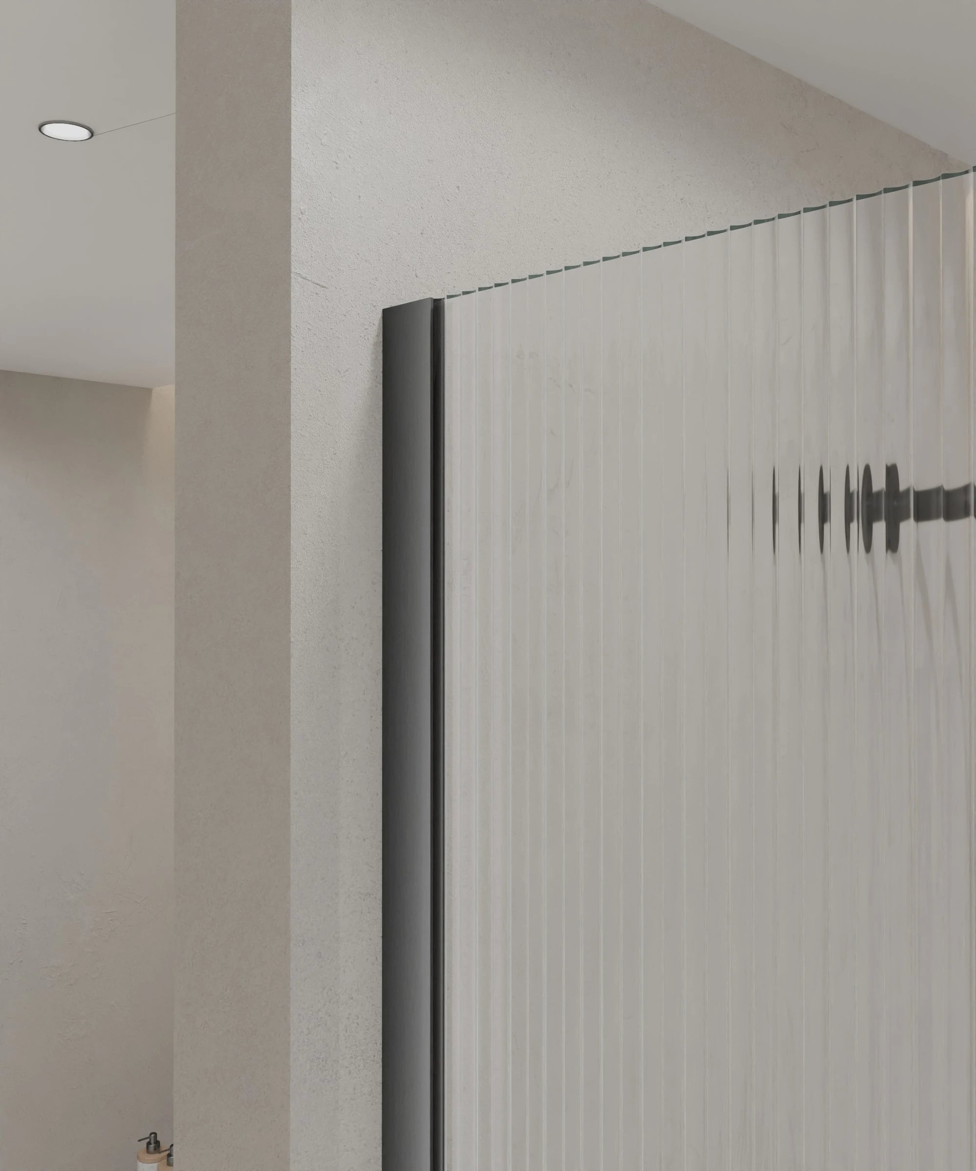 Paroi de douche fixe cannelée arrondie