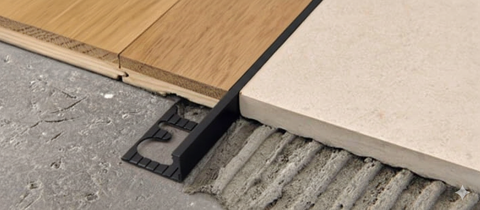 Profilé alu carrelage laqué mat