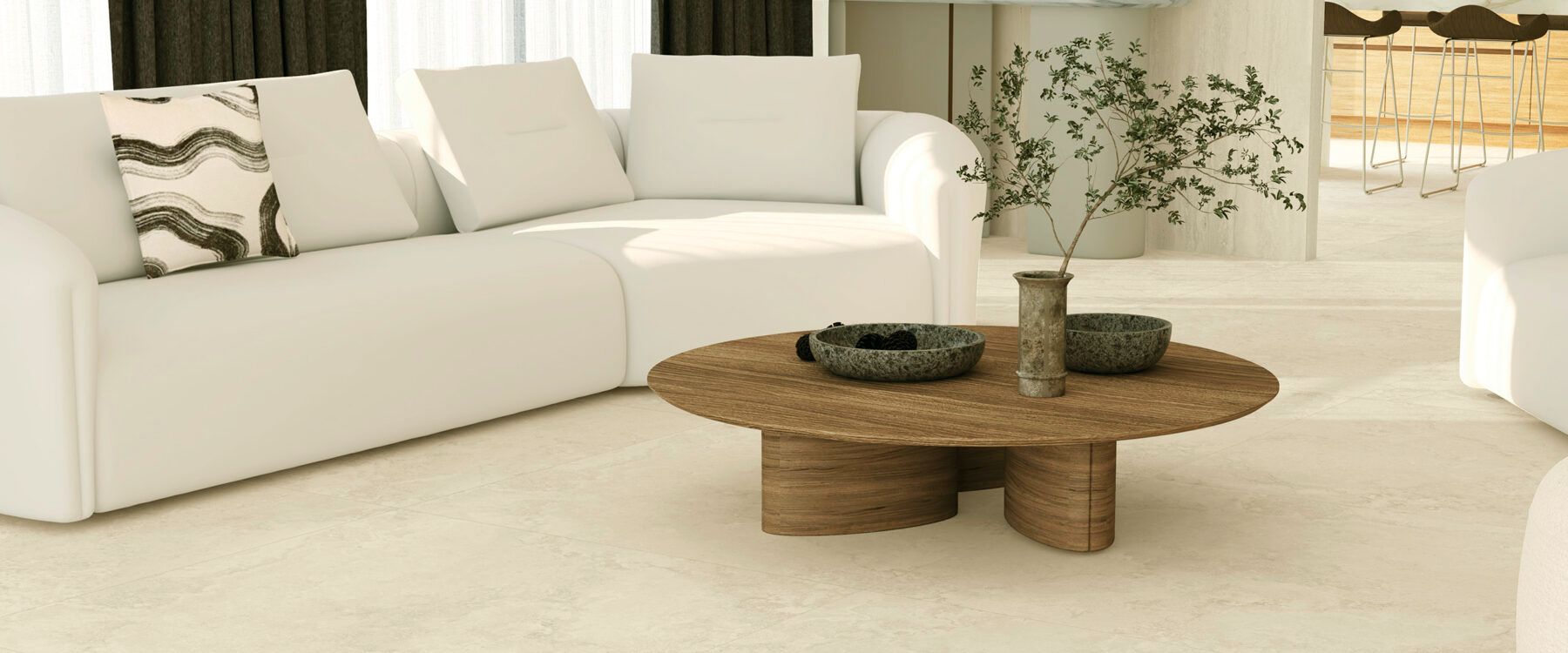 Carrelage Intérieur Travertine Etile Grès Cérame Rectifié Effet Pierre