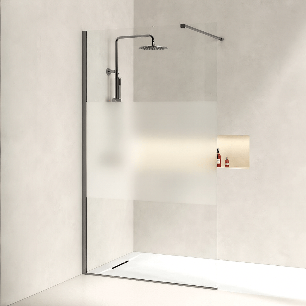 Paroi de douche fixe bandeau dépoli