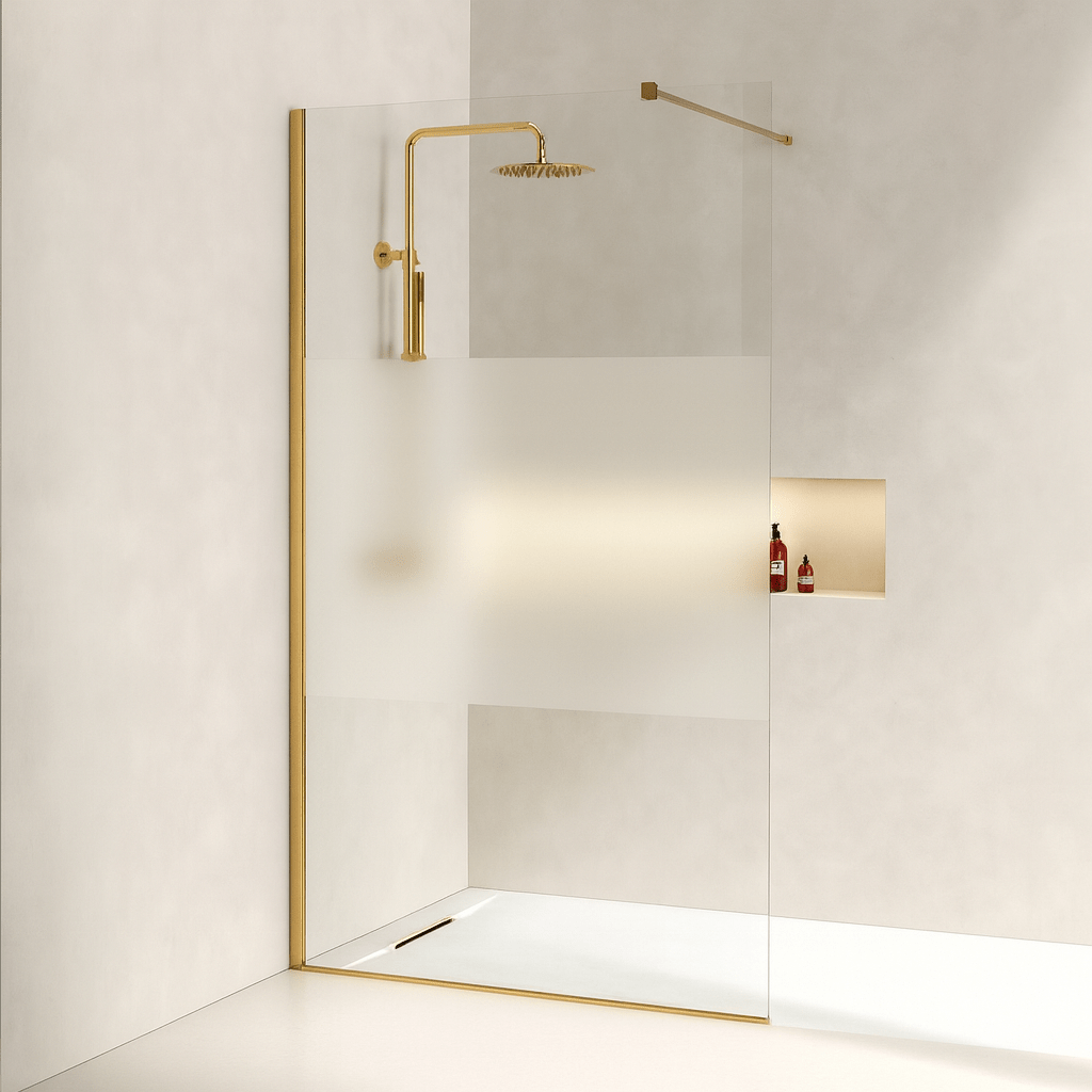 Paroi de douche fixe bandeau dépoli