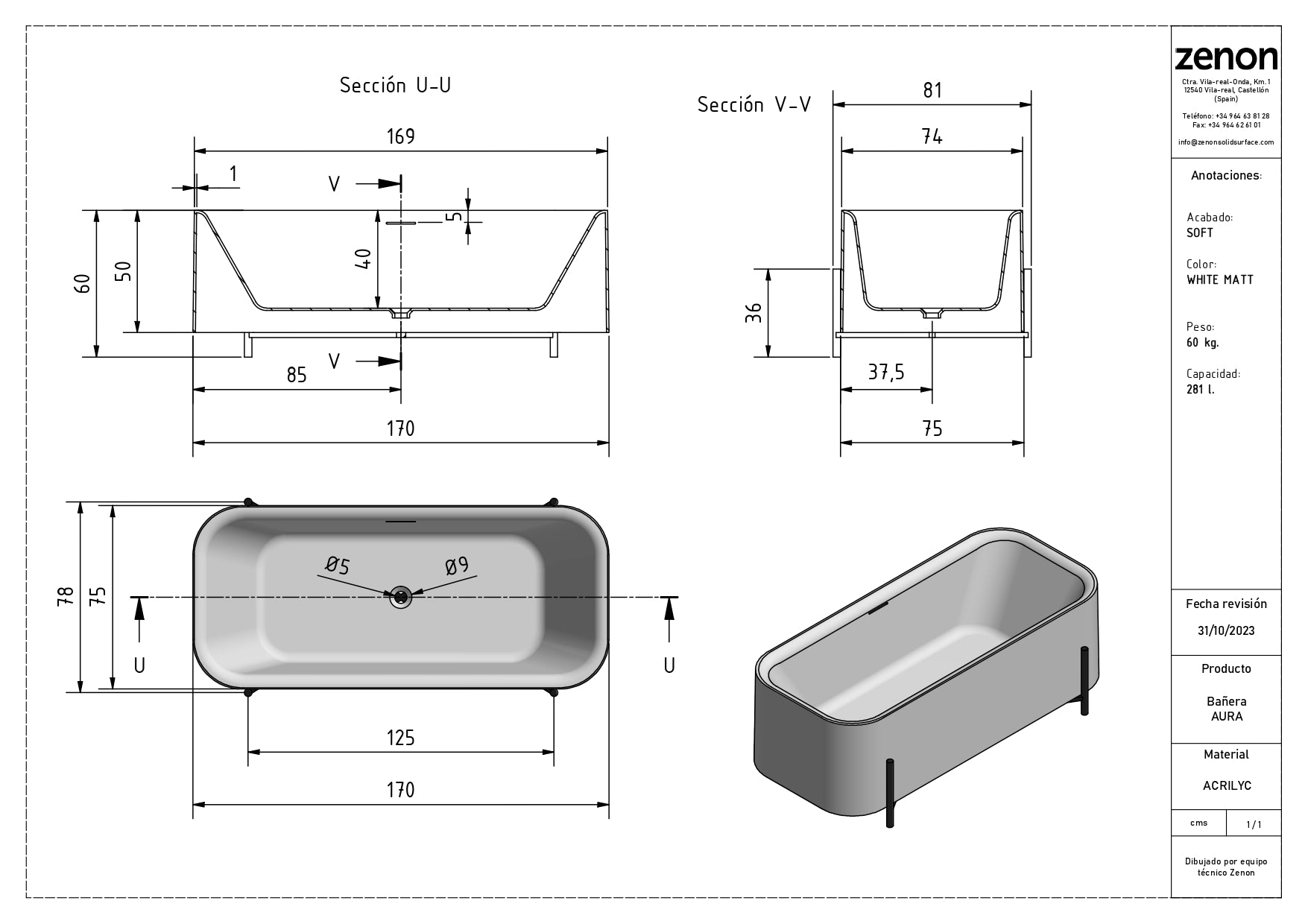 Baignoire Série Aura