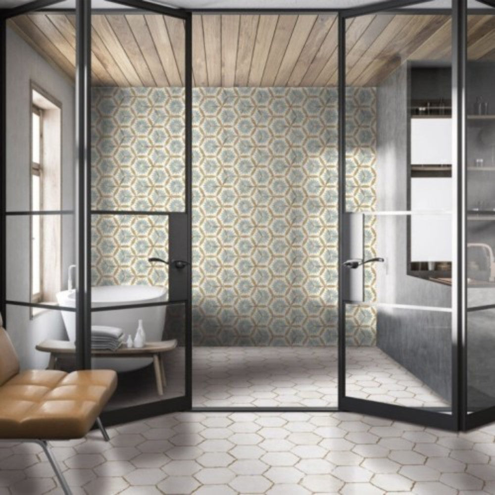 Carrelage Intérieur Bohemia 21x25 Hexagonal Effet Carreau de Ciment