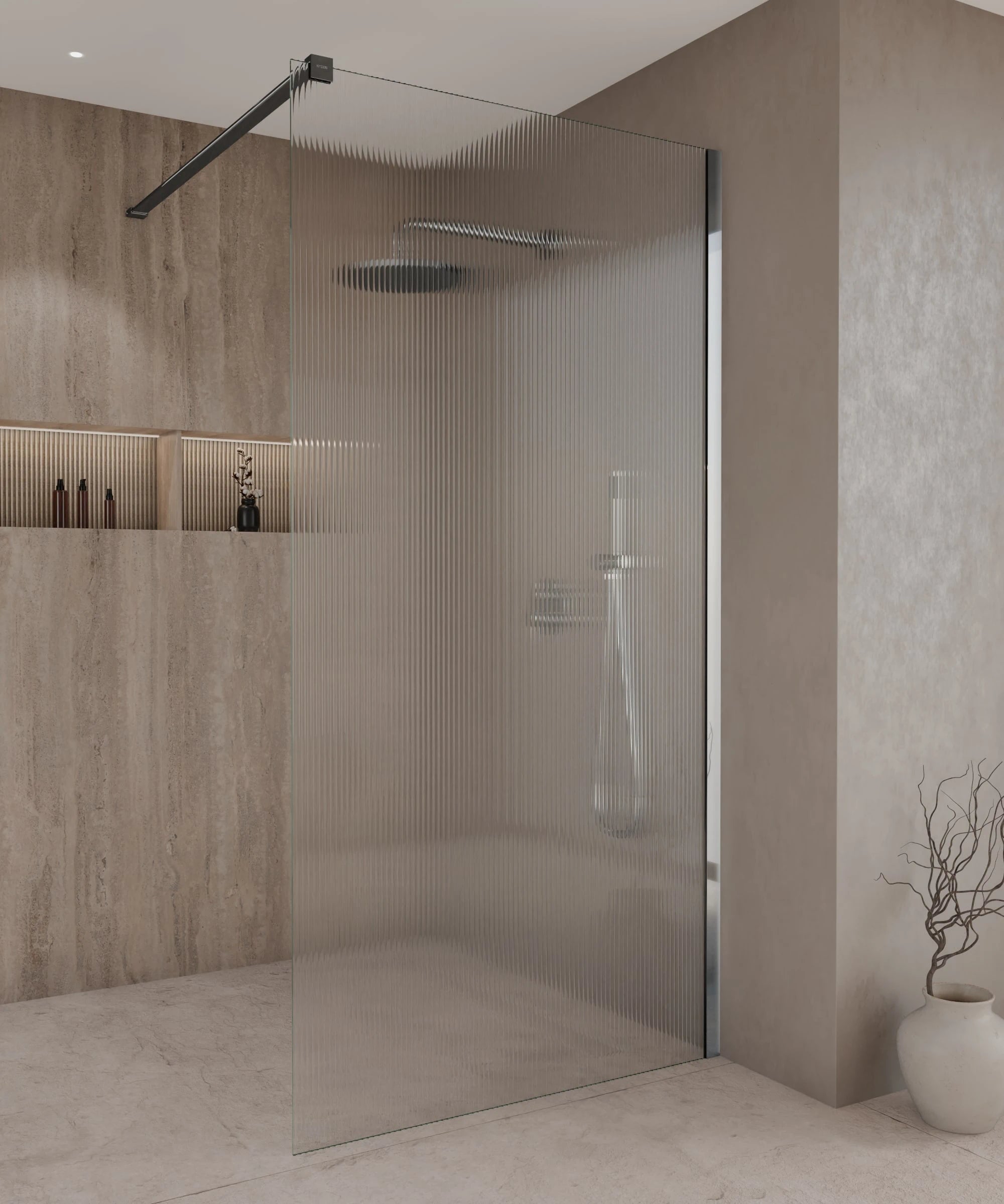 Paroi de douche fixe cannelée