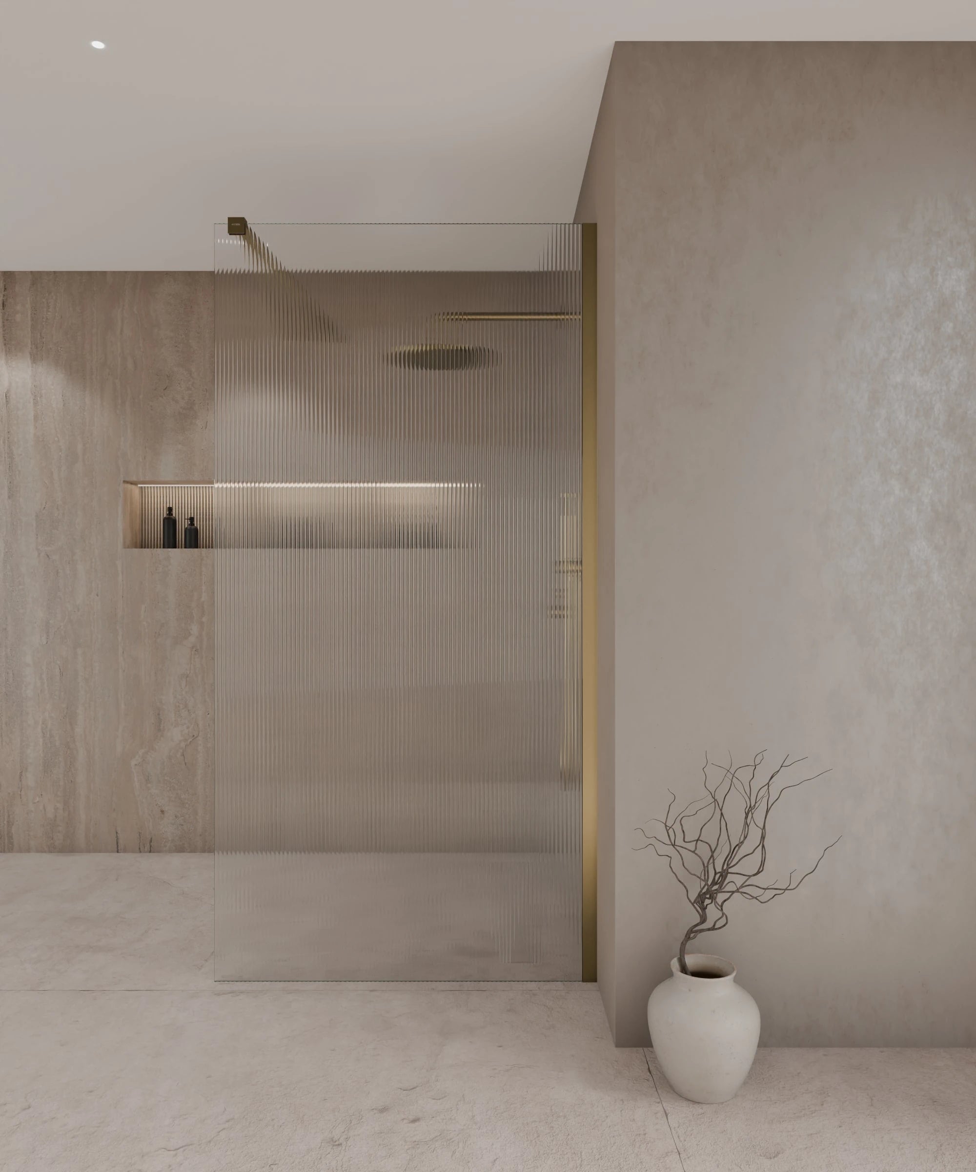 Paroi de douche fixe cannelée