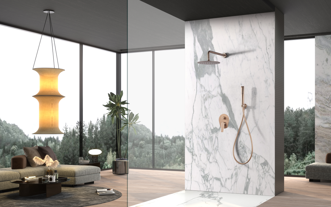 Colonne de douche encastré mécanique série Delos