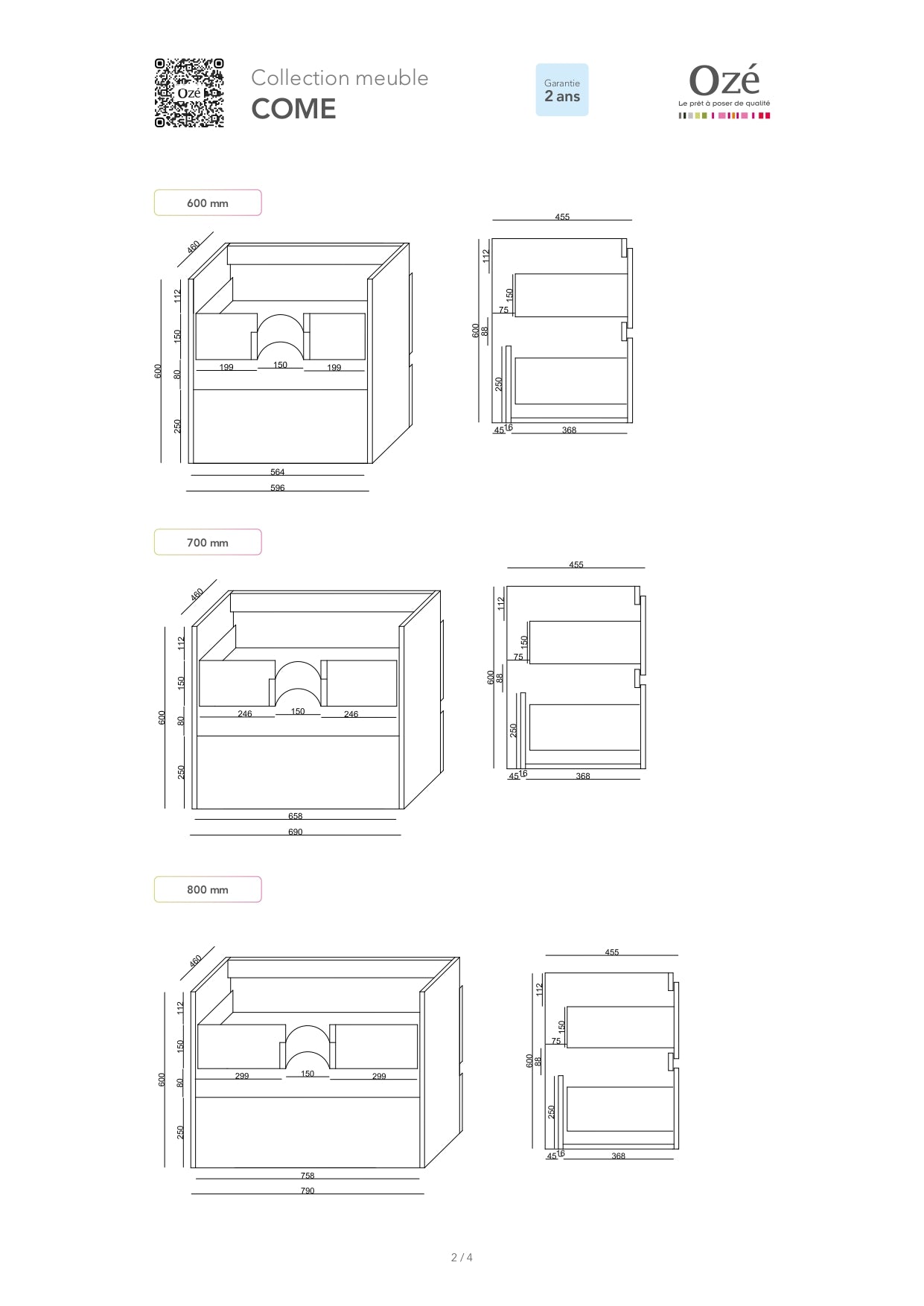Meuble de salle de bain Come