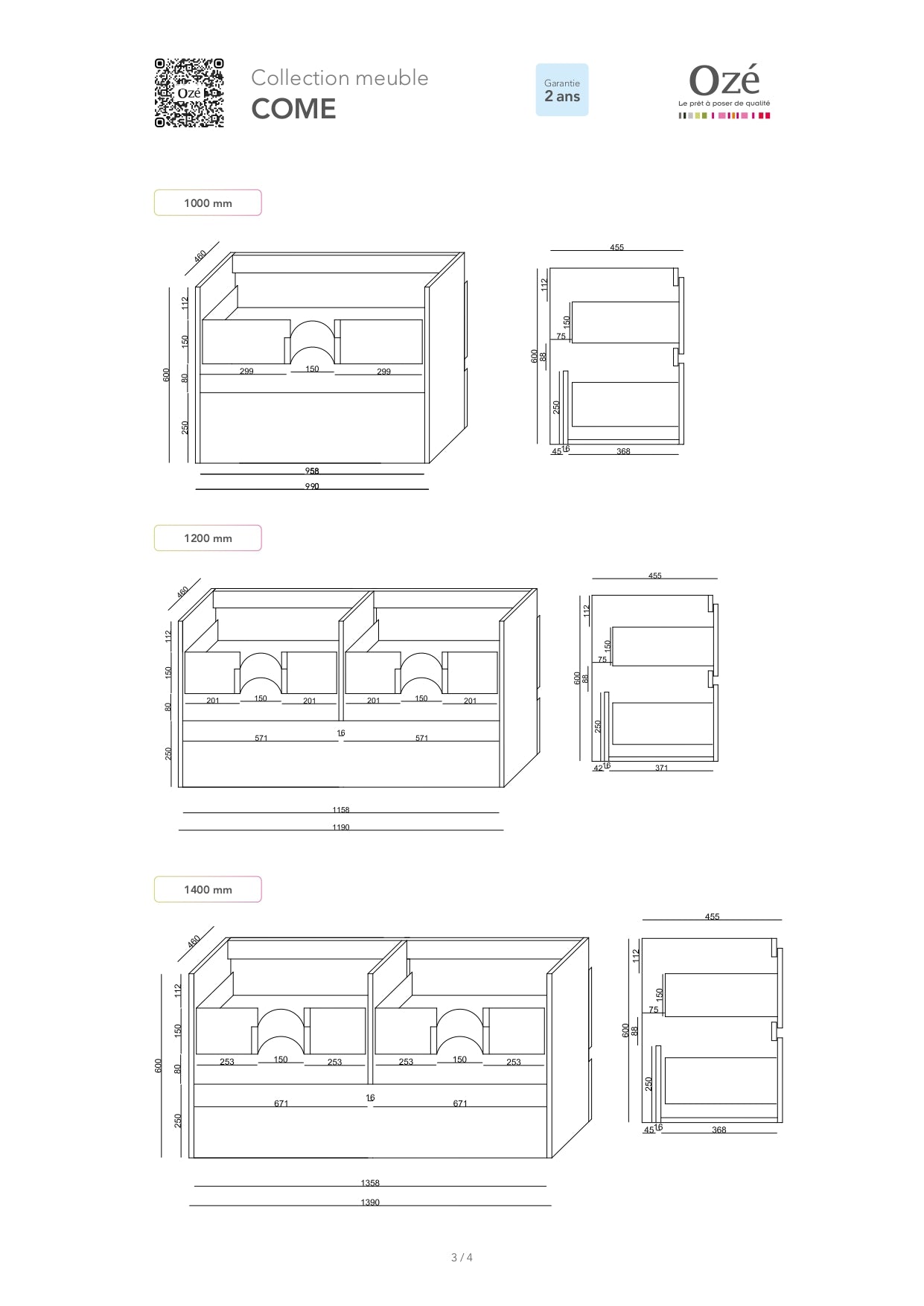 Meuble de salle de bain Come