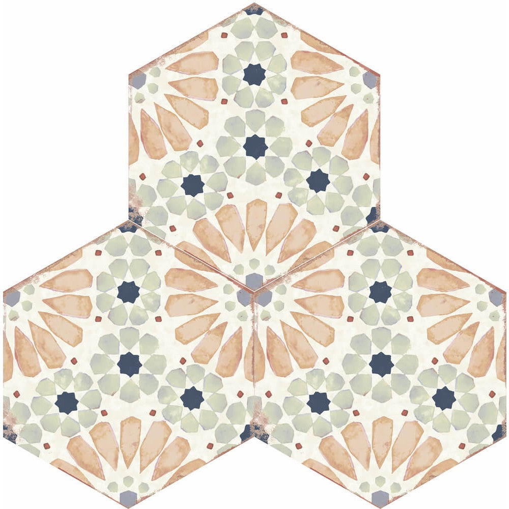 Carrelage Intérieur Bohemia 21x25 Hexagonal Effet Carreau de Ciment