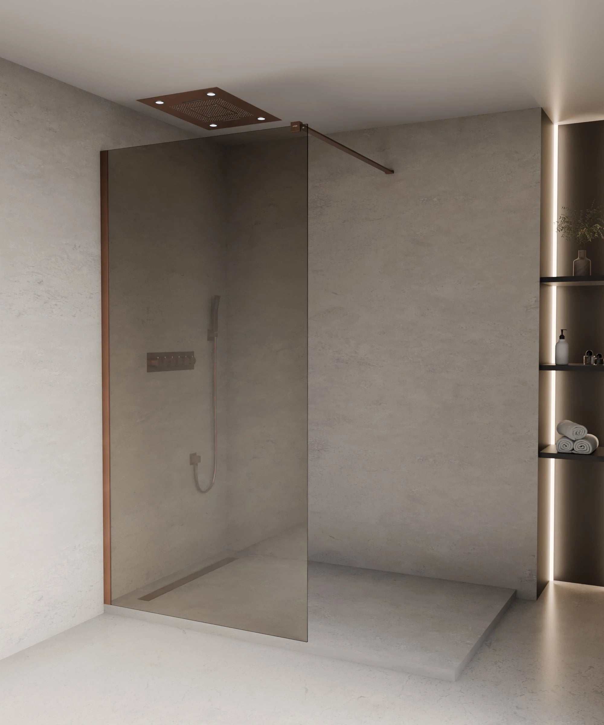 Paroi de douche fixe fumée