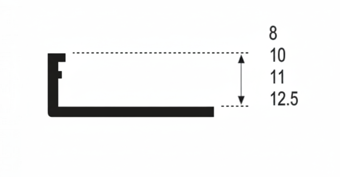 Profilé alu carrelage laqué mat