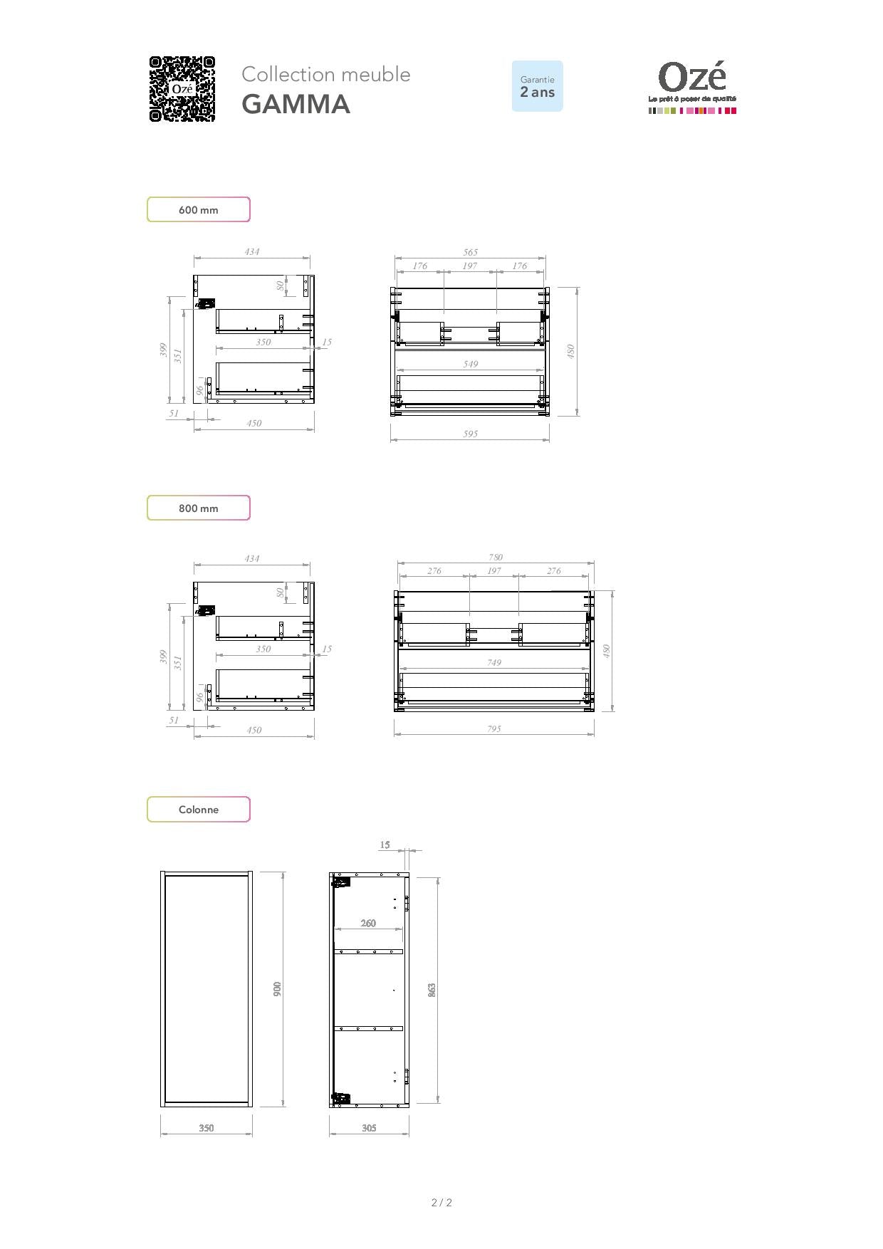 Meuble de salle de bain Gamma