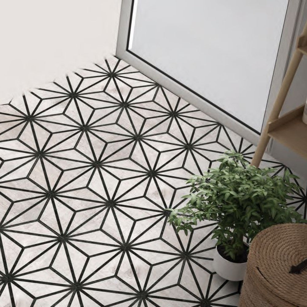 Carrelage Intérieur Tribeca 22x25 Hexagonal Effet Carreau de Ciment