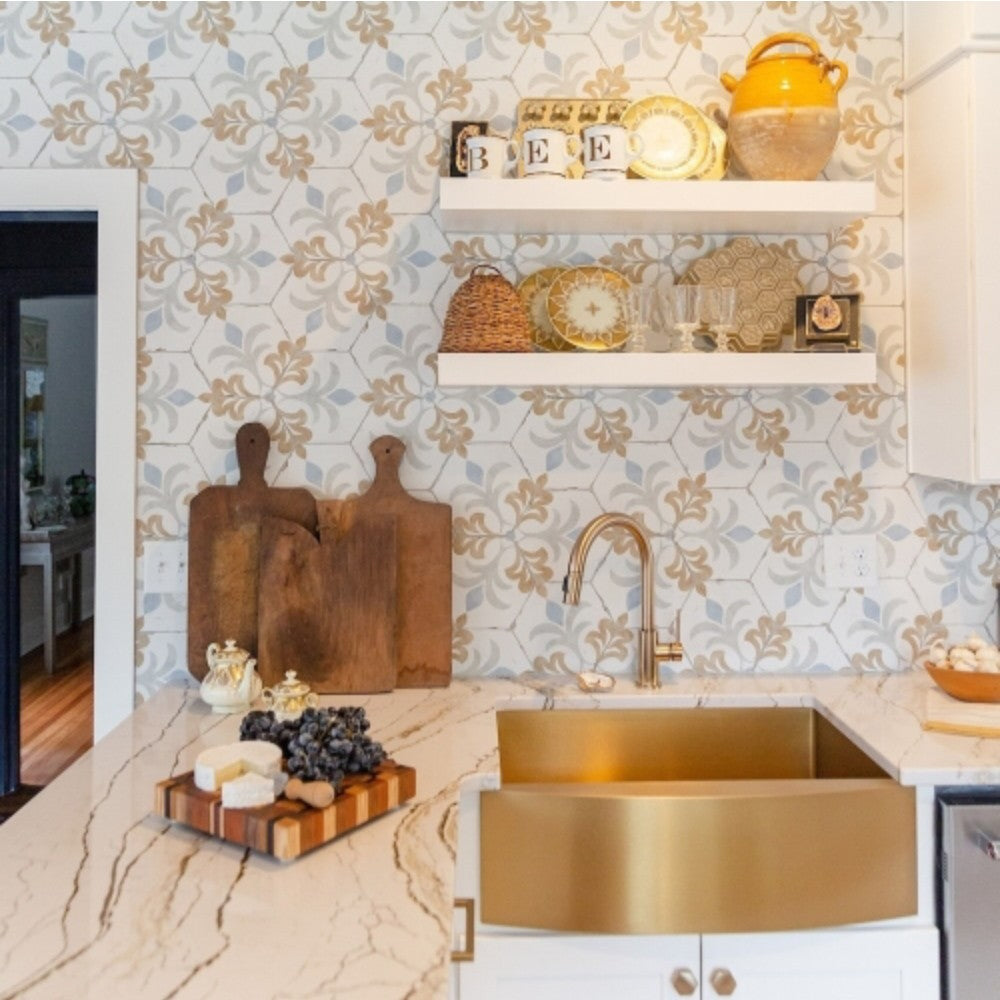 Carrelage Intérieur Bohemia 21x25 Hexagonal Effet Carreau de Ciment