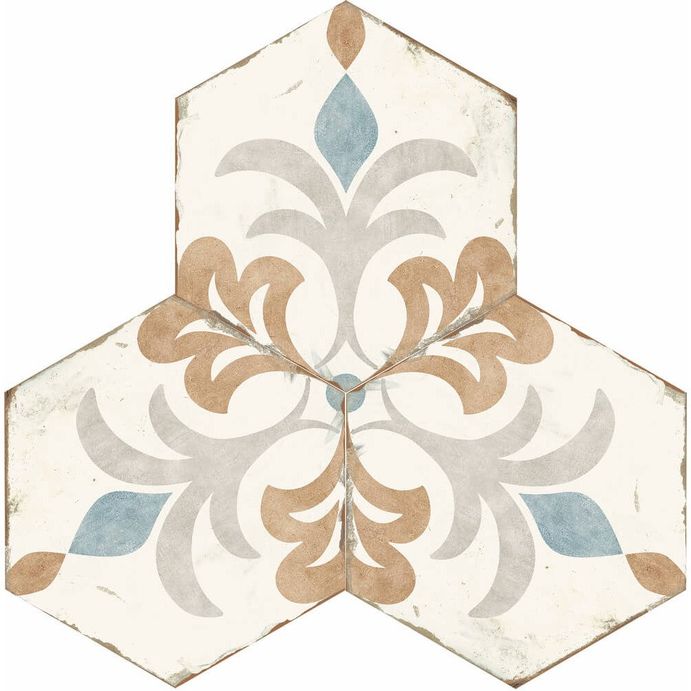 Carrelage Intérieur Bohemia 21x25 Hexagonal Effet Carreau de Ciment