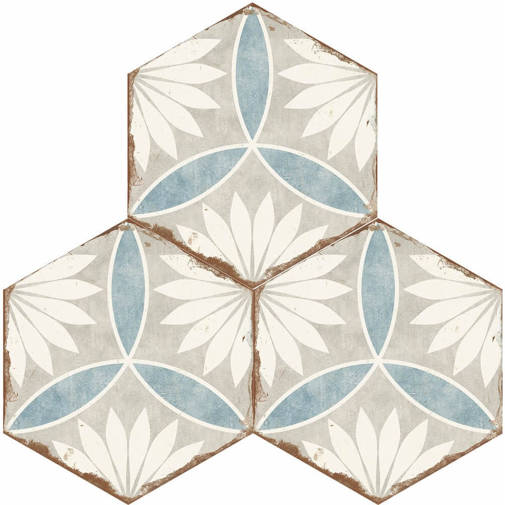 Carrelage Intérieur Bohemia 21x25 Hexagonal Effet Carreau de Ciment