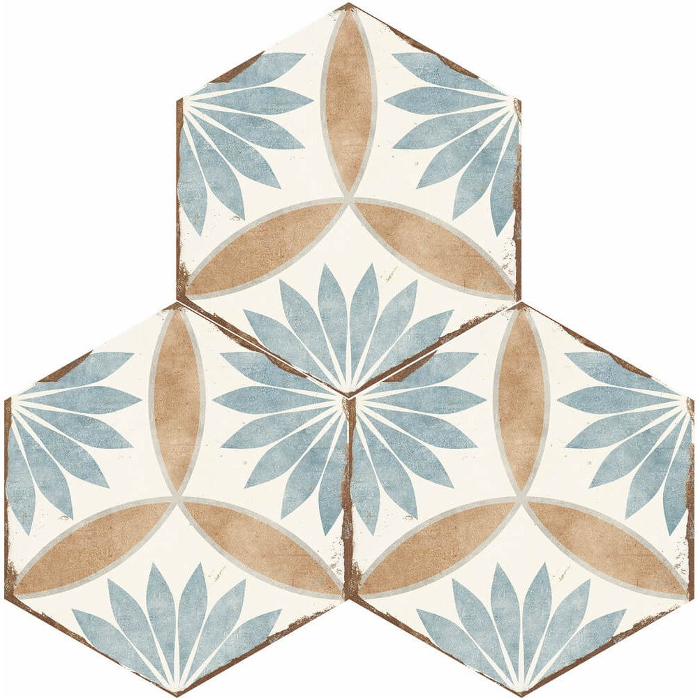 Carrelage Intérieur Bohemia 21x25 Hexagonal Effet Carreau de Ciment