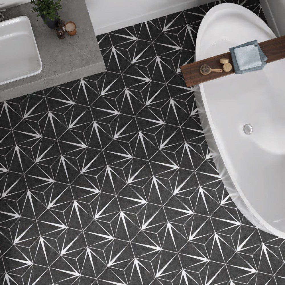Carrelage Intérieur Trident 22x25 Hexagonal Effet Carreau de Ciment