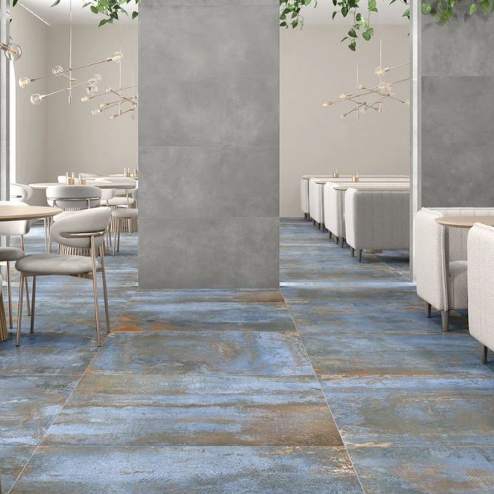 Carrelage Intérieur Oxyde 120x120 Effet Métal
