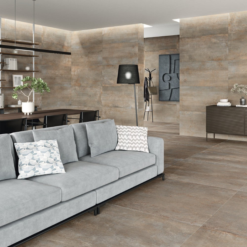 Carrelage Intérieur Rhodium 120x120 Effet Métal