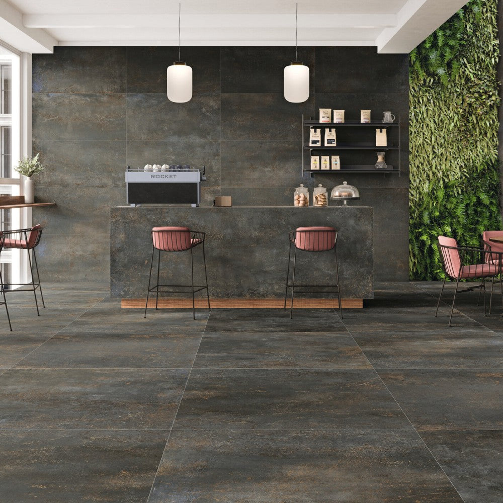 Carrelage Intérieur Rhodium 120x120 Effet Métal