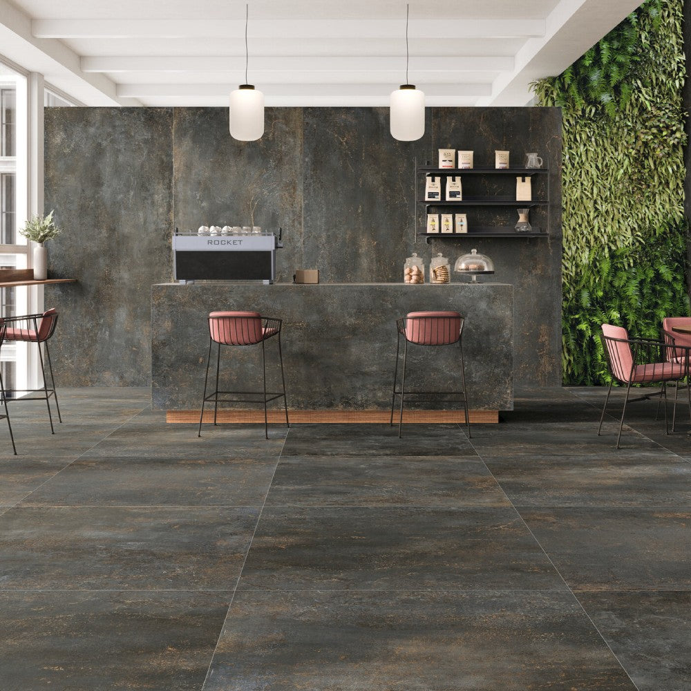 Carrelage Intérieur Rhodium 120x120 Effet Métal