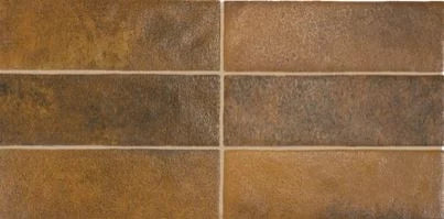 Détail du carrelage mural Artisan Gold, faïence effet zellige brillant