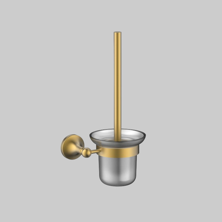 Brosse toilettes à fixer en inox et verre Icare