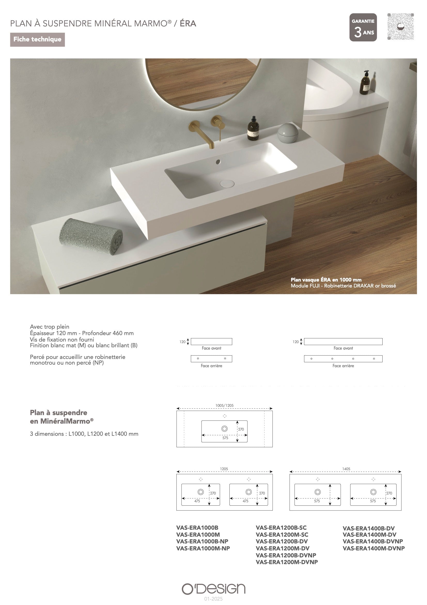 Vasque suspendue Éra