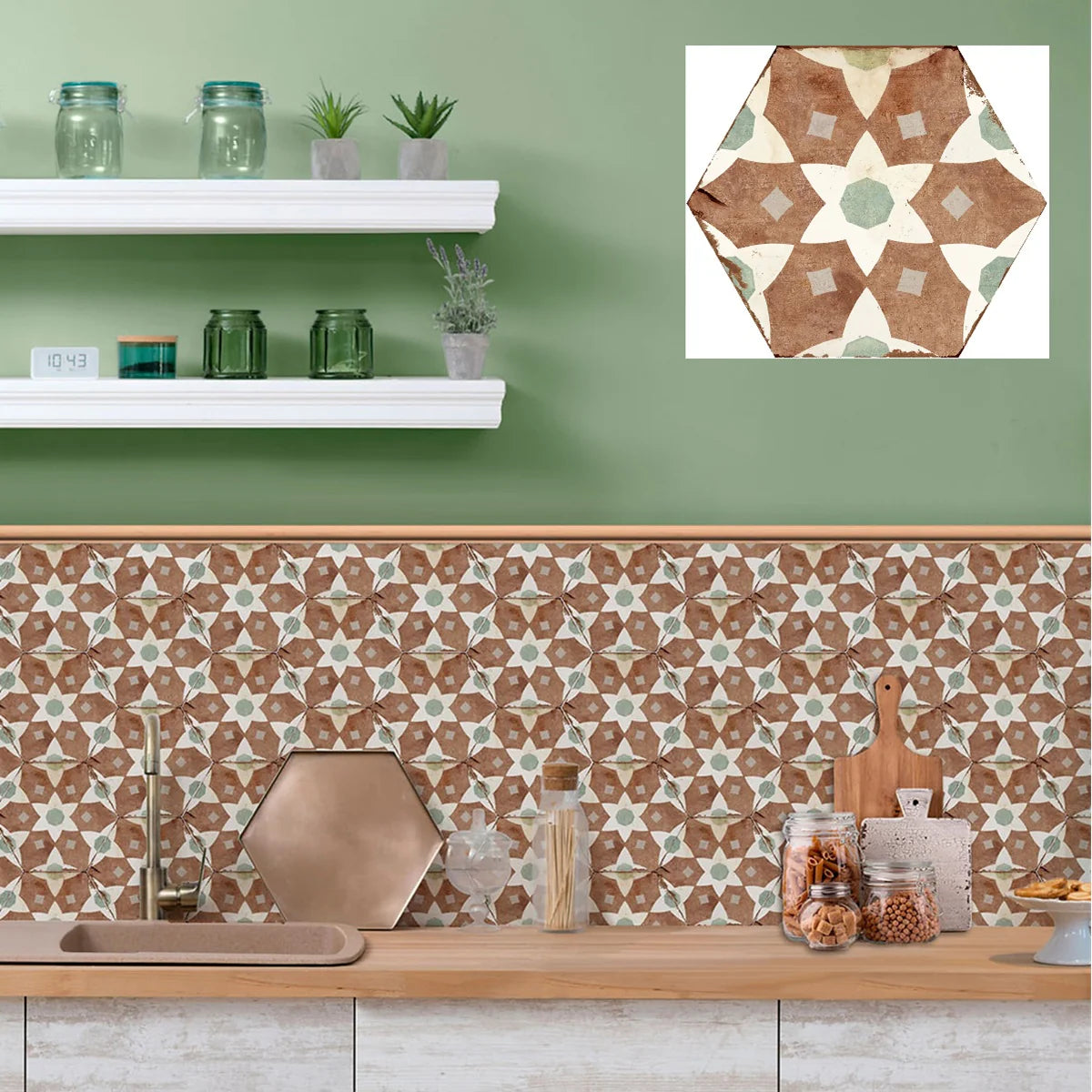 Carrelage Intérieur Alhambra Nanda Format Hex Effet Carreau de Ciment