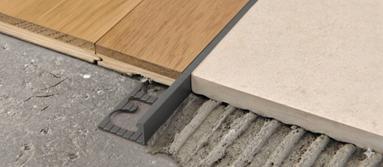 Profilé alu carrelage laqué mat