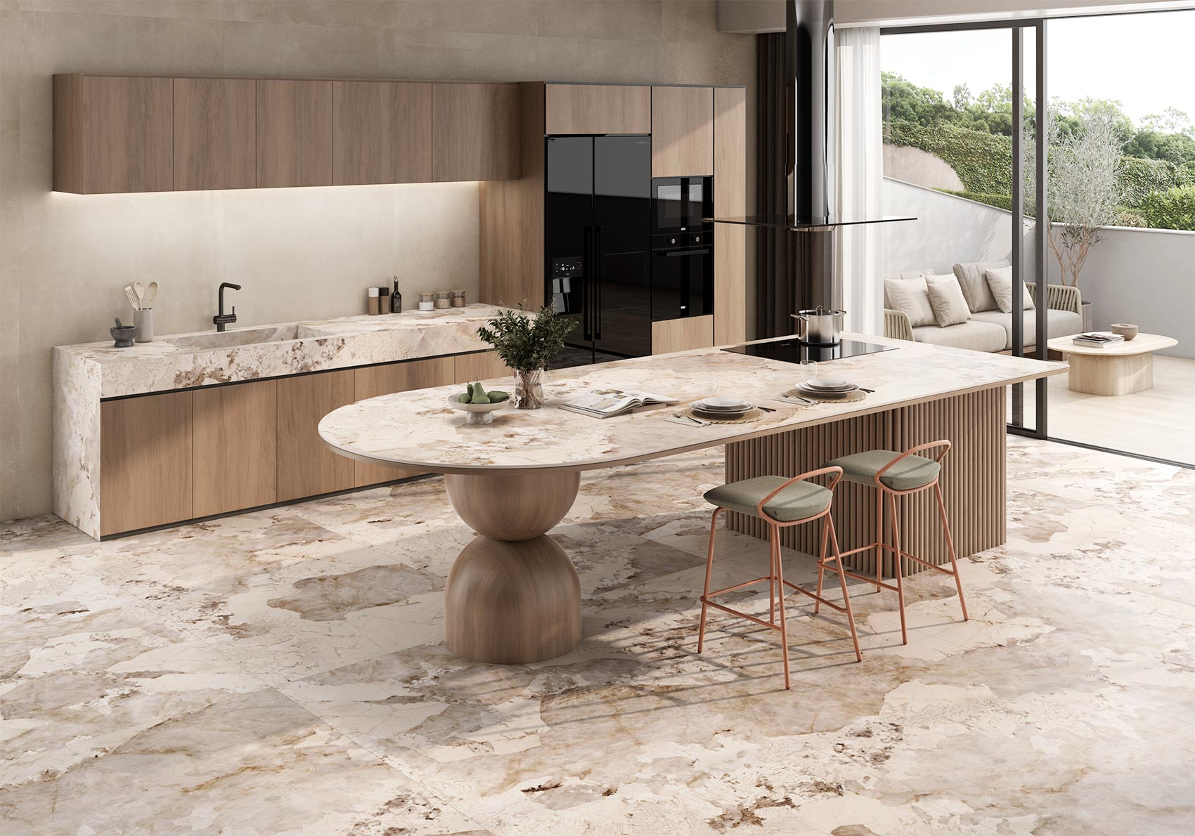 Carrelage Intérieur Patagonia 120x150 cm Effet Marbre