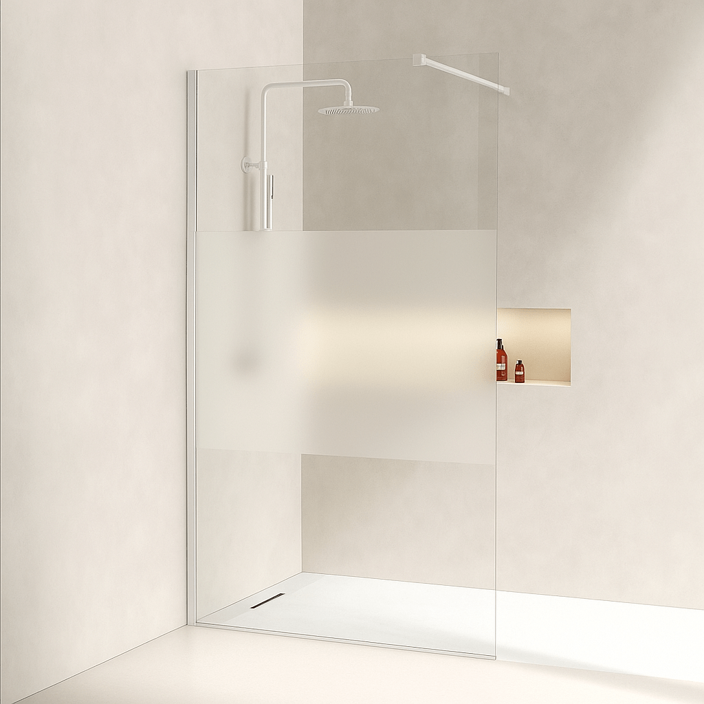 Paroi de douche fixe bandeau dépoli