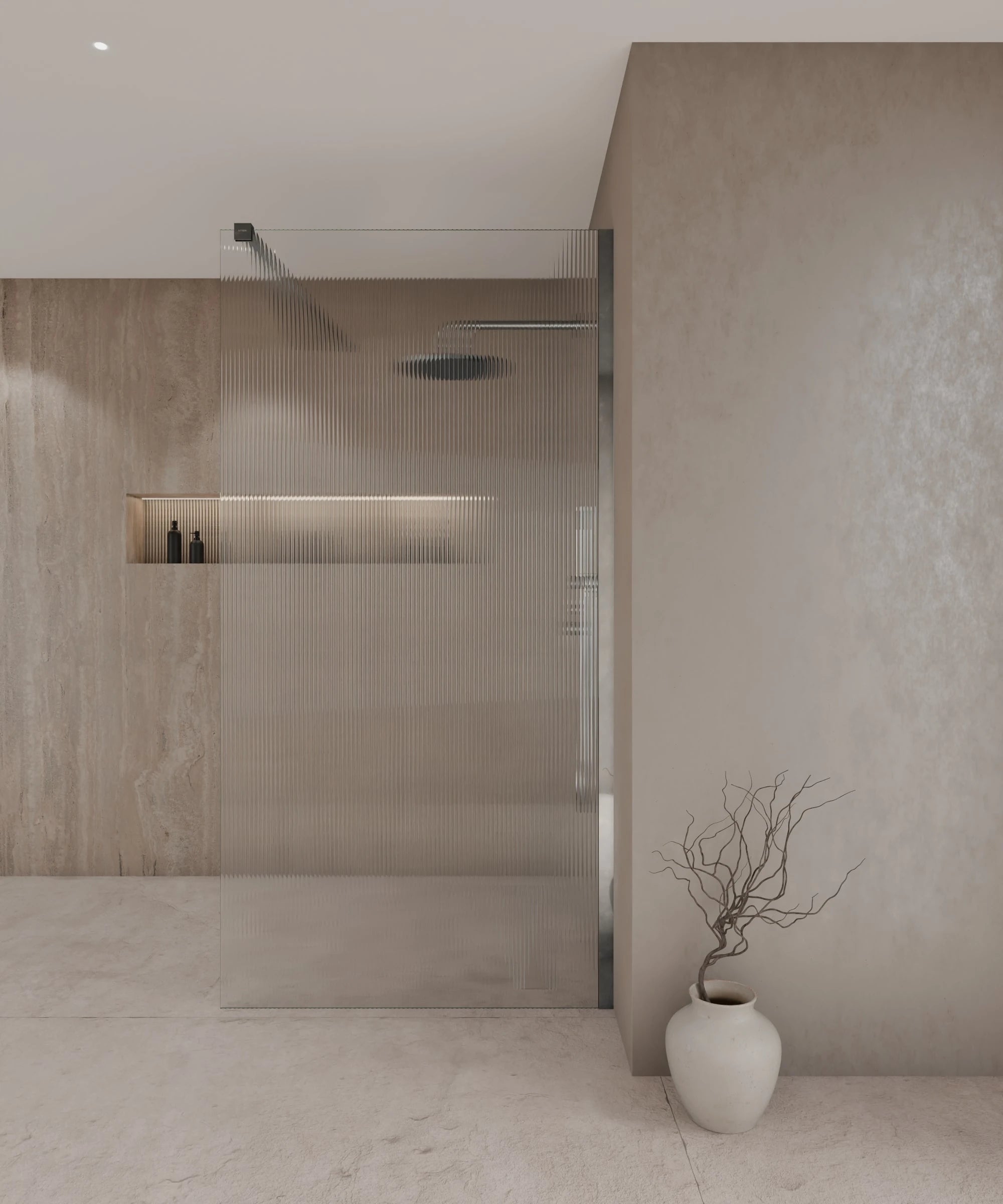 Paroi de douche fixe cannelée