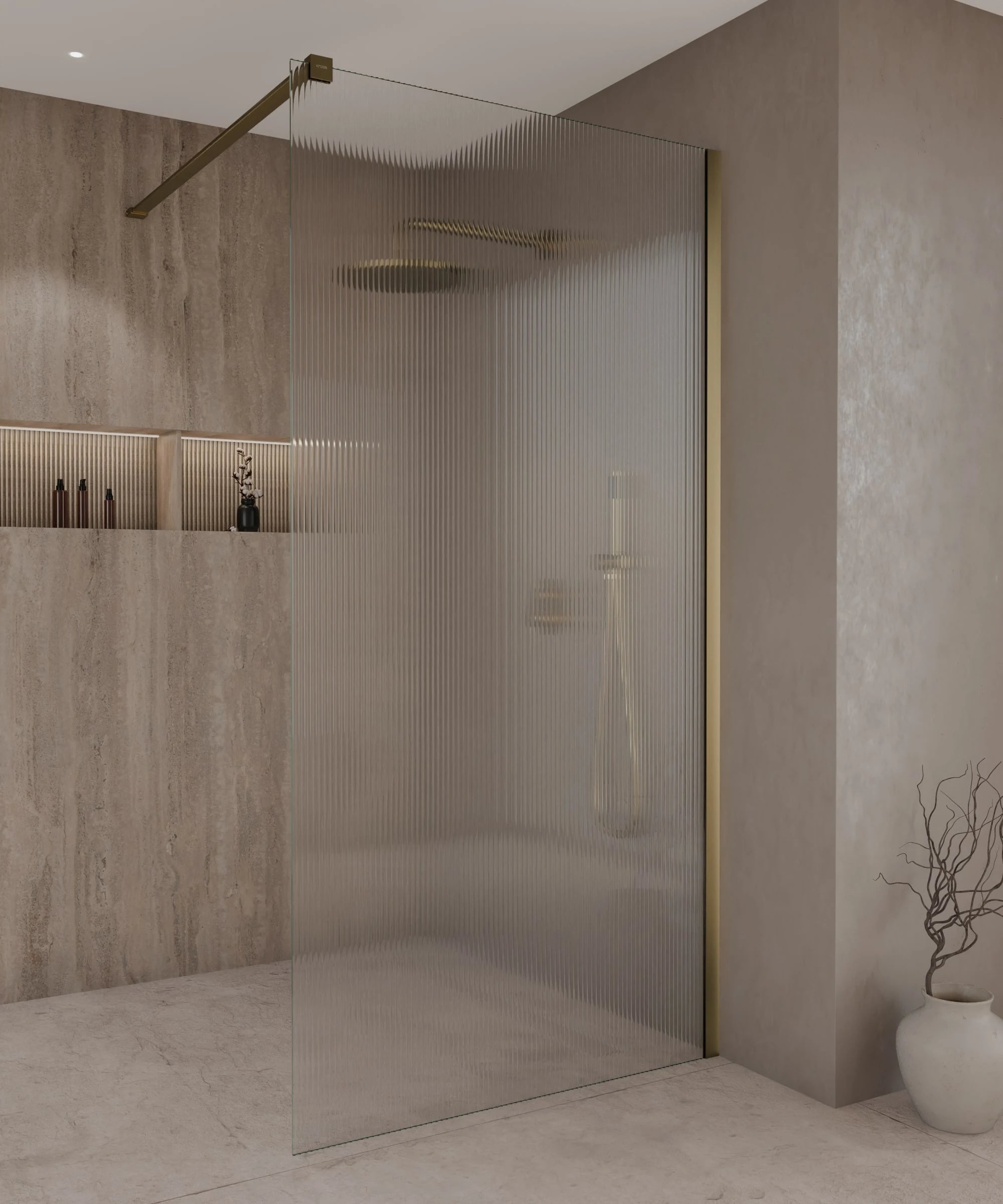 Paroi de douche fixe cannelée