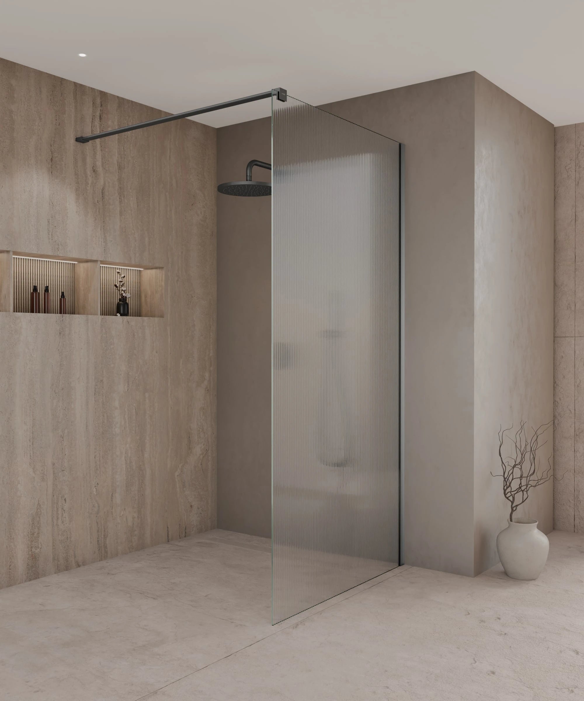Paroi de douche fixe cannelée