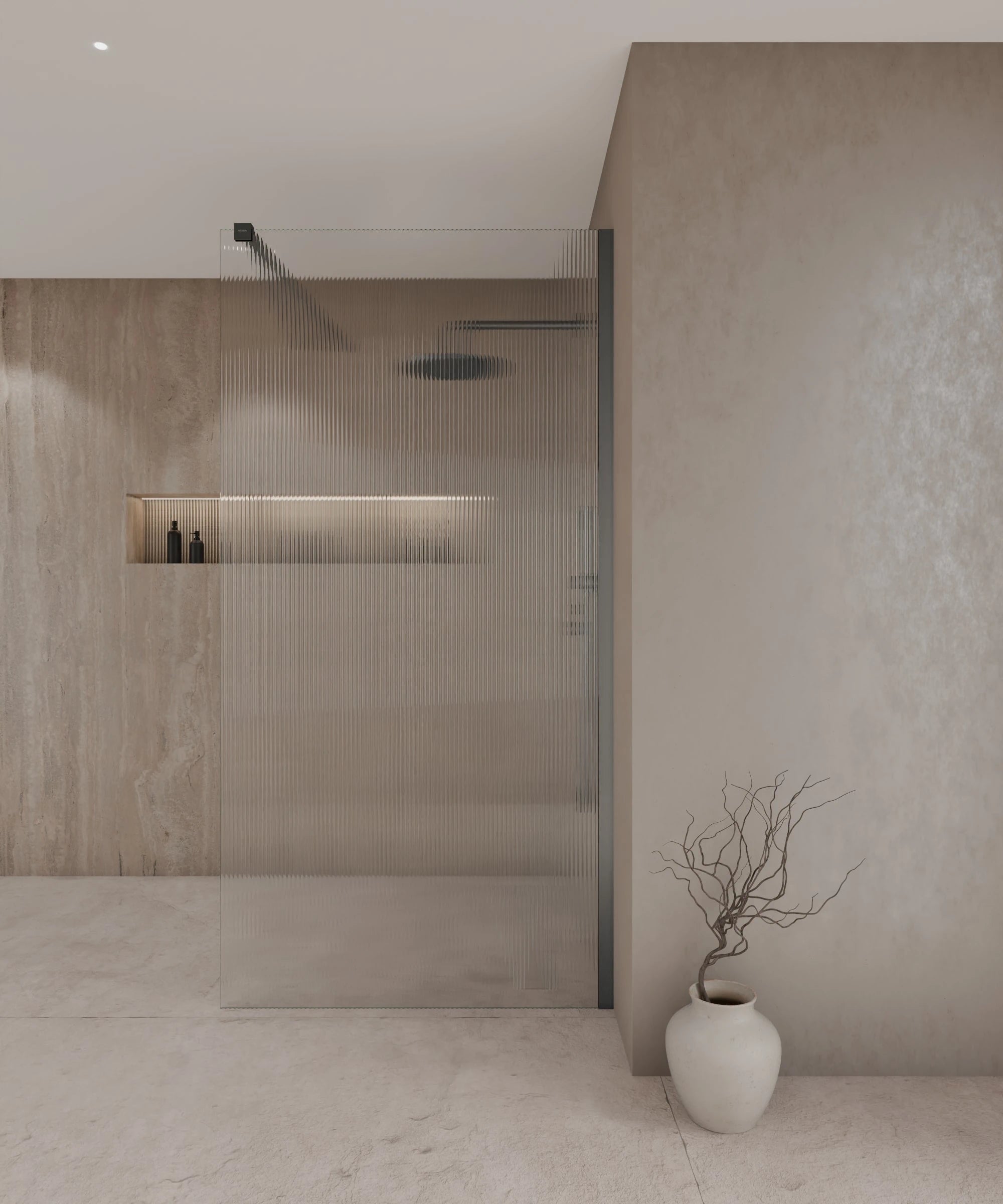 Paroi de douche fixe cannelée