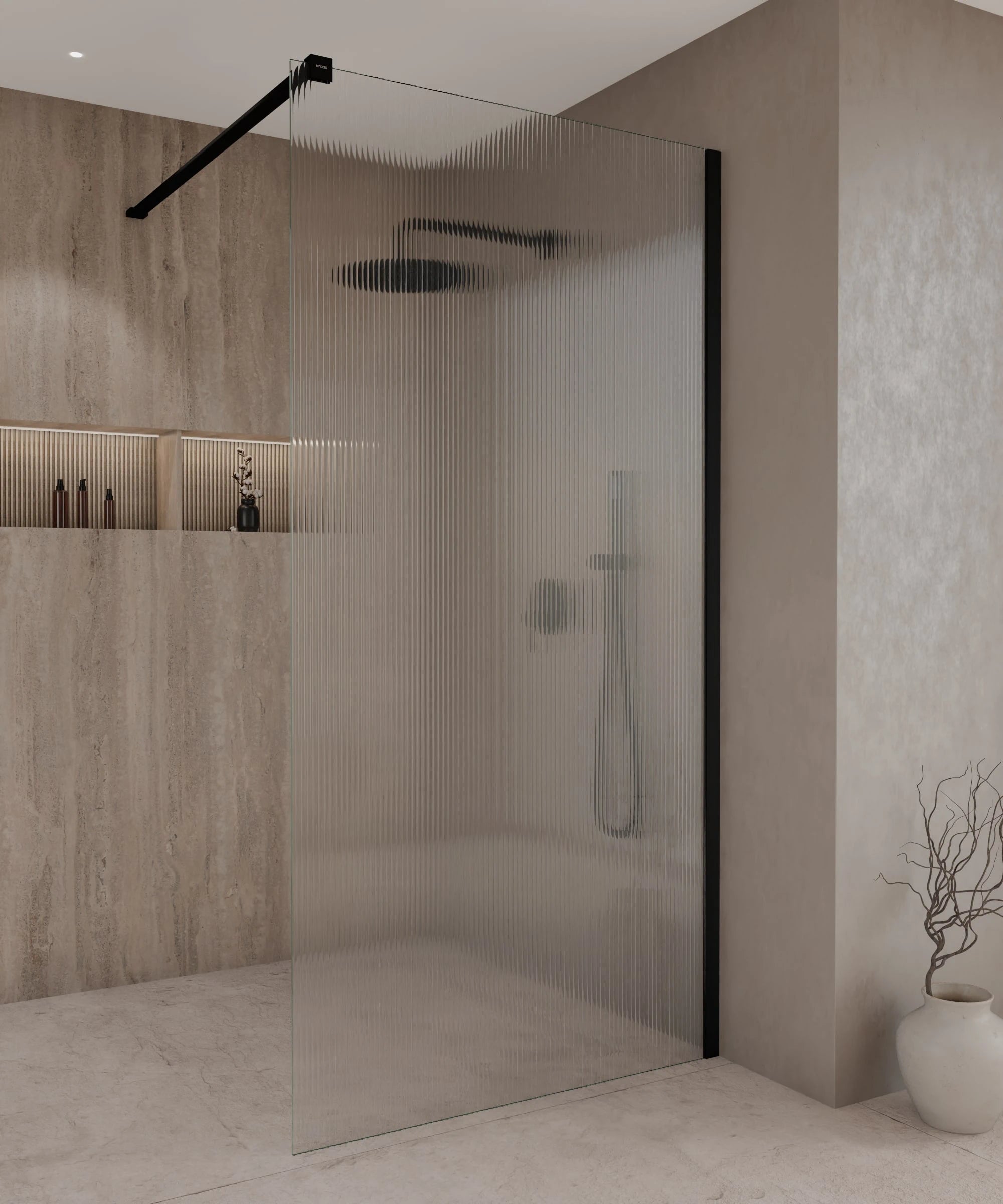 Paroi de douche fixe cannelée