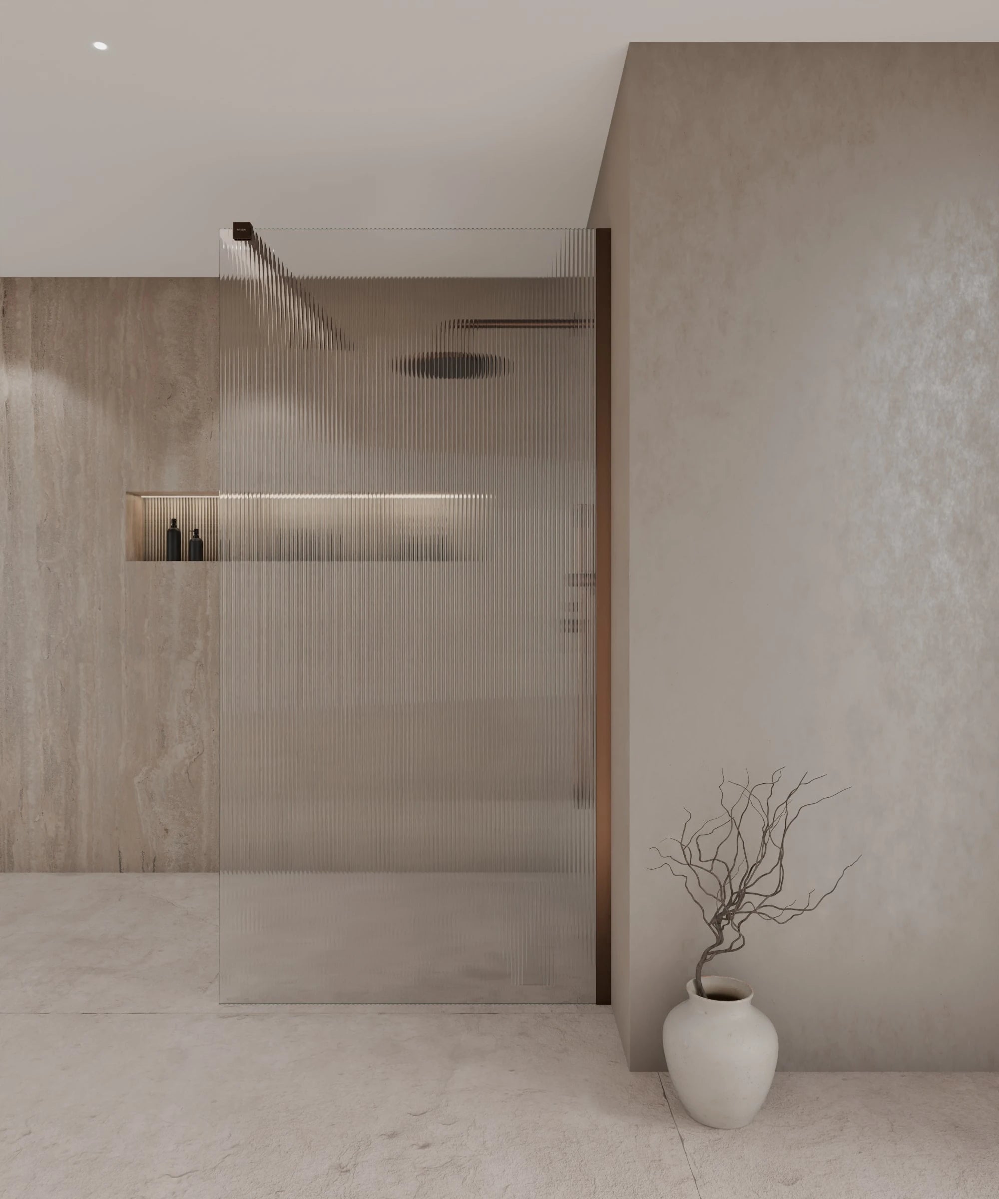 Paroi de douche fixe cannelée