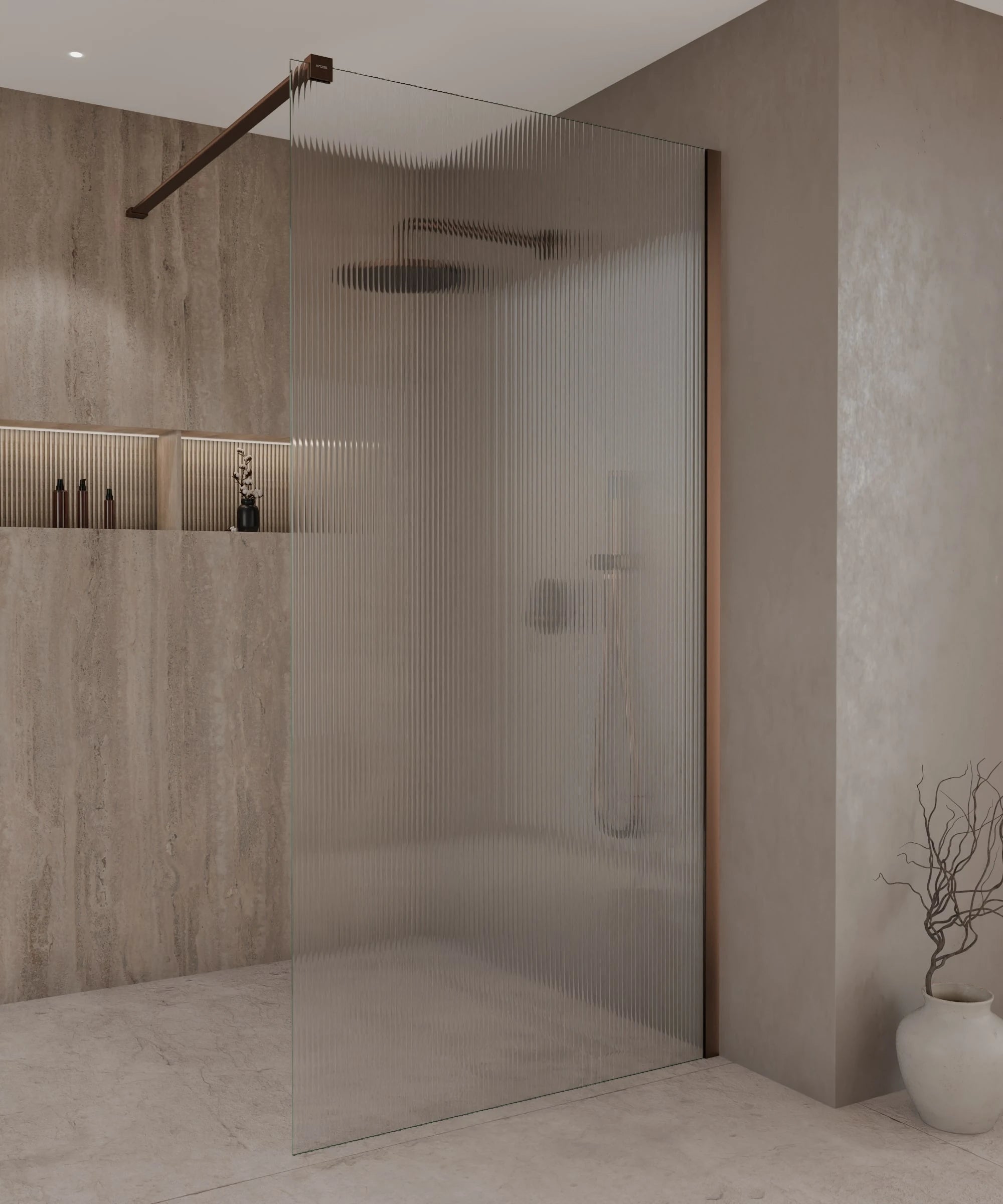 Paroi de douche fixe cannelée