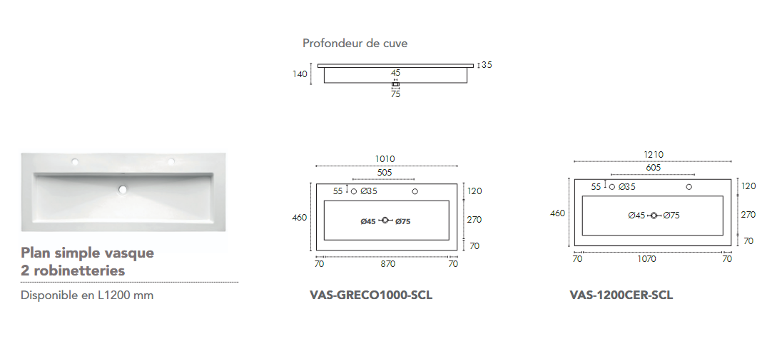 Vasque encastrée Gréco