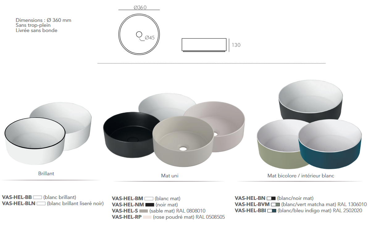 Vasque à poser Helium