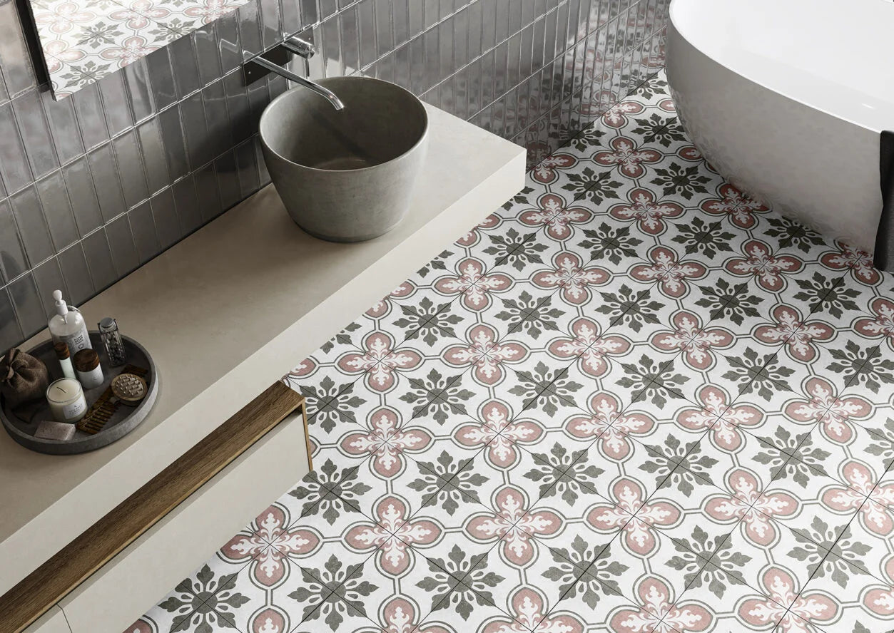 Carrelage Intérieur Precut Navarti 45x45 cm Effet Carreau de Ciment