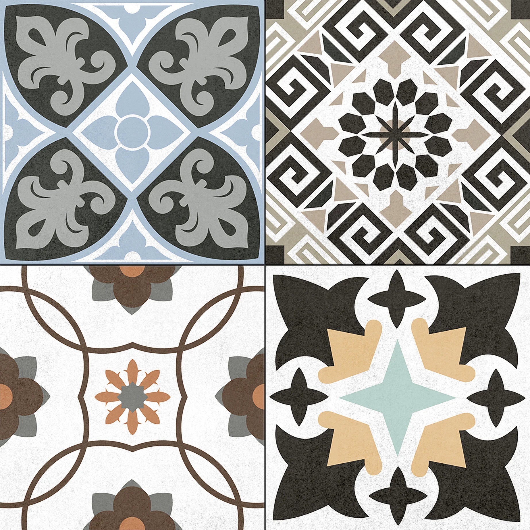 Carrelage Intérieur Precut Navarti 45x45 cm Effet Carreau de Ciment