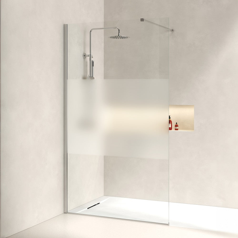 Paroi de douche verre bandeau dépoli Néo